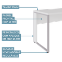 Ver imagem 3 de Mesa Escritório Diretor 120cm Tampo com Pé Quadro Yescasa Cinza