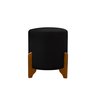 Puff Principe Thor Tecido Veludo Pes de Madeira:preto - 2