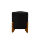 Ver imagem 2 de Puff Principe Thor Tecido Veludo Pes de Madeira:preto