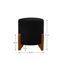 Ver imagem 4 de Puff Principe Thor Tecido Veludo Pes de Madeira:preto