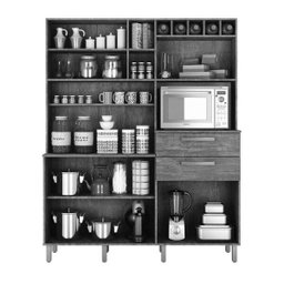 Armário de Cozinha Monte Rey 7 Portas 2 Gavetas ValdeMóveis Branco CestaPlus - 3