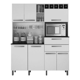 Armário de Cozinha Monte Rey 7 Portas 2 Gavetas ValdeMóveis Branco CestaPlus - 2