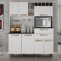 Armário de Cozinha Monte Rey 7 Portas 2 Gavetas ValdeMóveis Branco CestaPlus - 1