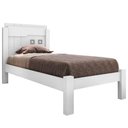 Ver imagem 1 de Cama Solteiro com Colchão Milan Letícia MDF Branco Framar