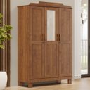 Ver imagem 2 de Guarda Roupa 3p Espelho 115 Cm 1281 Castanho Milani Store