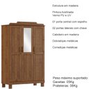 Ver imagem 4 de Guarda Roupa 3p Espelho 115 Cm 1281 Castanho Milani Store