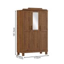 Ver imagem 3 de Guarda Roupa 3p Espelho 115 Cm 1281 Castanho Milani Store