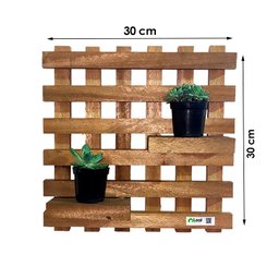 Mini Jardim Vertical Suculenta Artesanato Madeira 30cm Movelaria Leal Jardim Vertical Madeira, Paine - 3