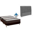 Ver imagem 1 de Cama Box Queen CRC + Colchão Ortopédico Light Ortobom + Cabeceira Dama Cinza