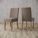 Ver imagem 6 de Conjunto Sala de Jantar Mesa + 6 Cadeiras Solus Marrom/Nature/Off White/Amêndoa