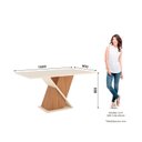 Ver imagem 4 de Conjunto Sala de Jantar Mesa + 6 Cadeiras Solus Marrom/Nature/Off White/Amêndoa
