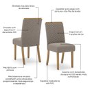 Ver imagem 7 de Conjunto Sala de Jantar Mesa + 6 Cadeiras Solus Marrom/Nature/Off White/Amêndoa