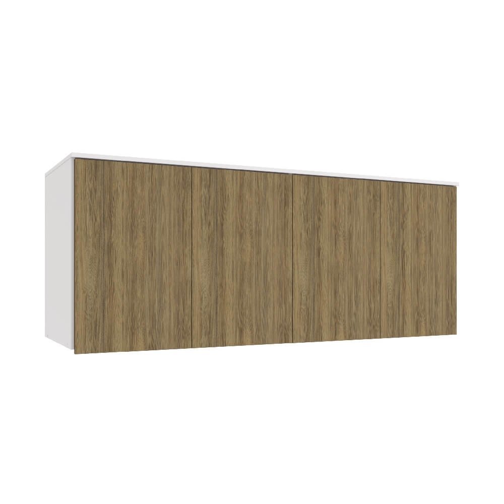 Aéreo Maleiro Baixo de 4 Portas 175cm Linha Modulado Adapt N543 Kappesberg - Branco/nogueira
