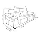 Ver imagem 3 de Sofá Elétrico Reclinável Sala de Estar Concepción U076 224cm Modulado Botão Touch Couro Bege Claro G