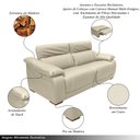 Ver imagem 4 de Sofá Elétrico Reclinável Sala de Estar Concepción U076 224cm Modulado Botão Touch Couro Bege Claro G