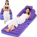 Ver imagem 2 de Sofá Cama Inflavel 2 em 1 Poltrona 150kg Multifuncional com Encosto Ultra Lounge Colchão Quarto Sala