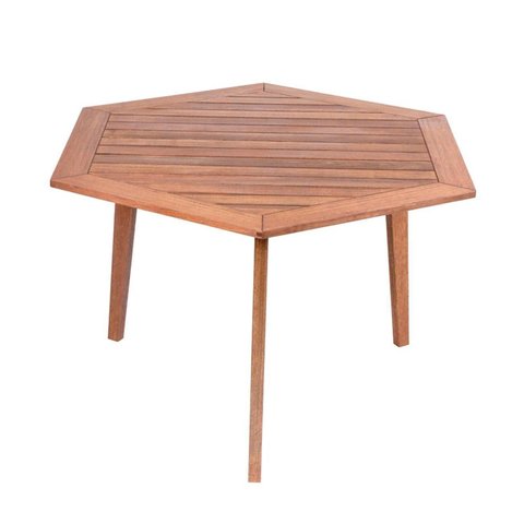 Mesa de Jantar Hexazonal 125,5cm x 75cm Ecograndis Jardim Marrom/Jatobá