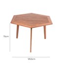 Ver imagem 2 de Mesa de Jantar Hexazonal 125,5cm x 75cm Ecograndis Jardim Marrom/Jatobá