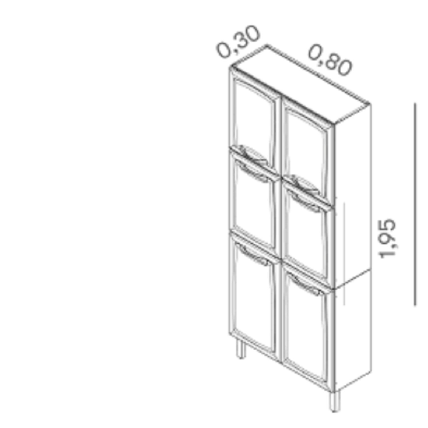 Paneleiro Duplo em Aço 80cm 6 Portas New Premium Itatiaia - 5