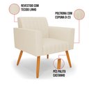 Ver imagem 6 de Kit 2 Poltronas Viena Gomada Linho Bege A19 Pés Palito Castanho - D’Rossi