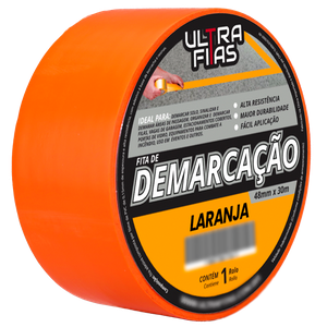 Fita Demarcação de Solo Pvc 48 Mm X 30 Metros - Laranja