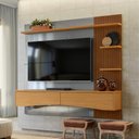 Ver imagem 1 de Painel Home Theater TV até 65 Polegadas 2 Gavetas 3 Prateleiras Sala de Estar 