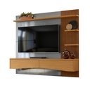 Ver imagem 2 de Painel Home Theater TV até 65 Polegadas 2 Gavetas 3 Prateleiras Sala de Estar 