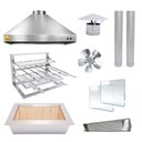 Ver imagem 1 de Kit Churrasqueira Gourmet a Carvão 80cm Inox 430 com Suporte L