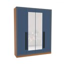 Ver imagem 2 de Guarda-roupa Casal Valência 4 Portas 4 Gavetas com Espelho Freijó/azul - Politorno