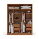 Ver imagem 3 de Guarda-roupa Casal Valência 4 Portas 4 Gavetas com Espelho Freijó/azul - Politorno