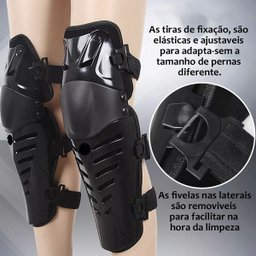 Par de Proteção Joelho Canela Articulada Anti Impacto Motocross Motoqueiro Bike Trilha Und - 7