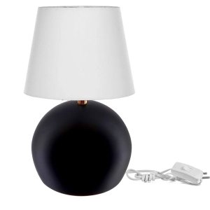 Abajur Bola Preto Cúpula Branca 3021