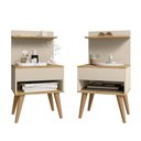 Ver imagem 1 de Kit 2 Mesa de Cabeceira Kosovo Cinamomo/off White - Rv Móveis