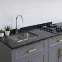 Ver imagem 1 de Pia Cozinha Granito Preto Indiano Corte Cooktop Cuba 180cm: Preto Indiano