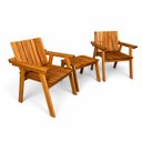 Ver imagem 6 de Conjunto 2 Poltronas e Mesa de Apoio Jardim Madeira Maciça