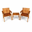 Ver imagem 2 de Conjunto 2 Poltronas e Mesa de Apoio Jardim Madeira Maciça