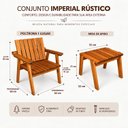 Ver imagem 3 de Conjunto 2 Poltronas e Mesa de Apoio Jardim Madeira Maciça