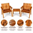 Ver imagem 4 de Conjunto 2 Poltronas e Mesa de Apoio Jardim Madeira Maciça