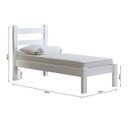 Ver imagem 2 de Cama Solteiro em Madeira Maciça Reforçado Rubi Branca Nemargi