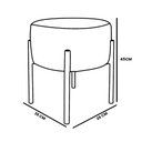 Ver imagem 2 de Puff de Luxo Suede Branco Base Metálica Cobre - Vallisa Decor