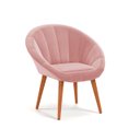Ver imagem 2 de Kit 2 Poltrona Sala Decorativa Sofia Veludo Rosa Pés Palito Castanho - Arkell