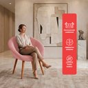 Ver imagem 4 de Kit 2 Poltrona Sala Decorativa Sofia Veludo Rosa Pés Palito Castanho - Arkell