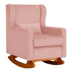 Poltrona Balanço Aurora Veludo Cores - DS Estofados Poltrona Aurora Rosa - 1