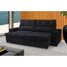 Sofá Retrátil e Reclinável 230 cm Alaska Veludo Preto Chamby Móveis - 1