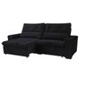 Sofá Retrátil e Reclinável 230 cm Alaska Veludo Preto Chamby Móveis - 2
