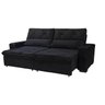Sofá Retrátil e Reclinável 230 cm Alaska Veludo Preto Chamby Móveis - 3