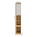 Ver imagem 4 de Módulo de Guarda Roupa Mesa de Cabeceira 1 Porta 1 Gaveta 100% MDF Cairo Marrom/Cinamomo/Fendi