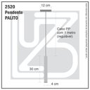 Ver imagem 2 de Kit 3 Pendente Tubo Palito 30cm - Preto + Lampada Led 4w