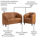 Ver imagem 5 de Kit Poltrona e Namoradeira Aura Pes Madeira Courino Tcs 727 Moll