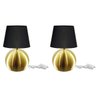 Kit de 2 Abajures Bola Dourado Cúpula Preta 3031 - 1